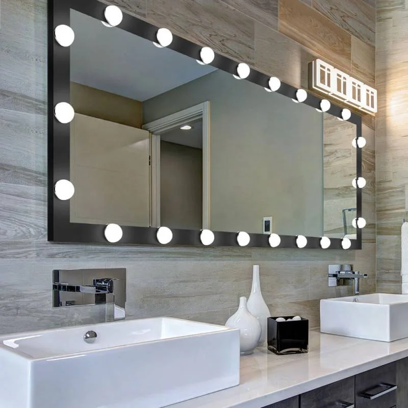 Docarelife Dressing Room Modern Hollywood Vanity Floor Mirror Lighted Full Body Mirror With Wireless Speaker