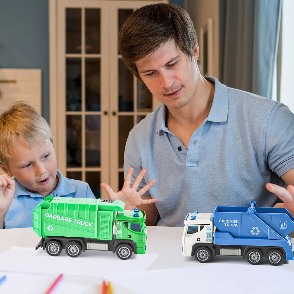 1:36 Diecast Pull-Back Model Garbage Collector Die cast Toy Trash Trucks