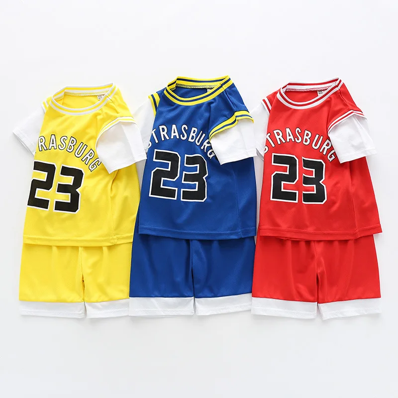 Basketball sport suit kids casual track suit for children 2 pieces set boys clothing sets