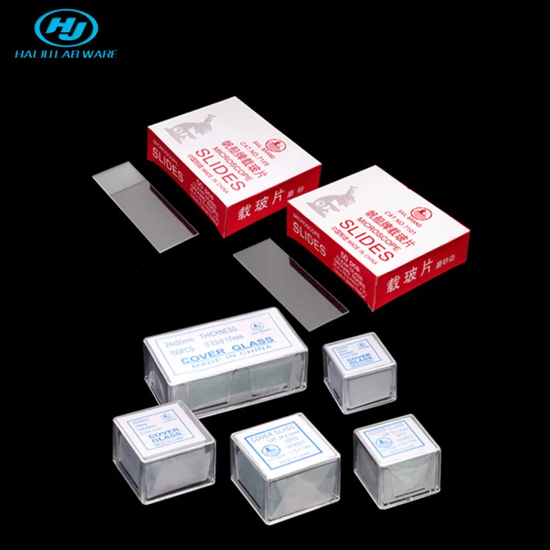 HAIJU LAB Supplies Microscope Glass Cover Prepared Cover Slips Slide Microscope Slides