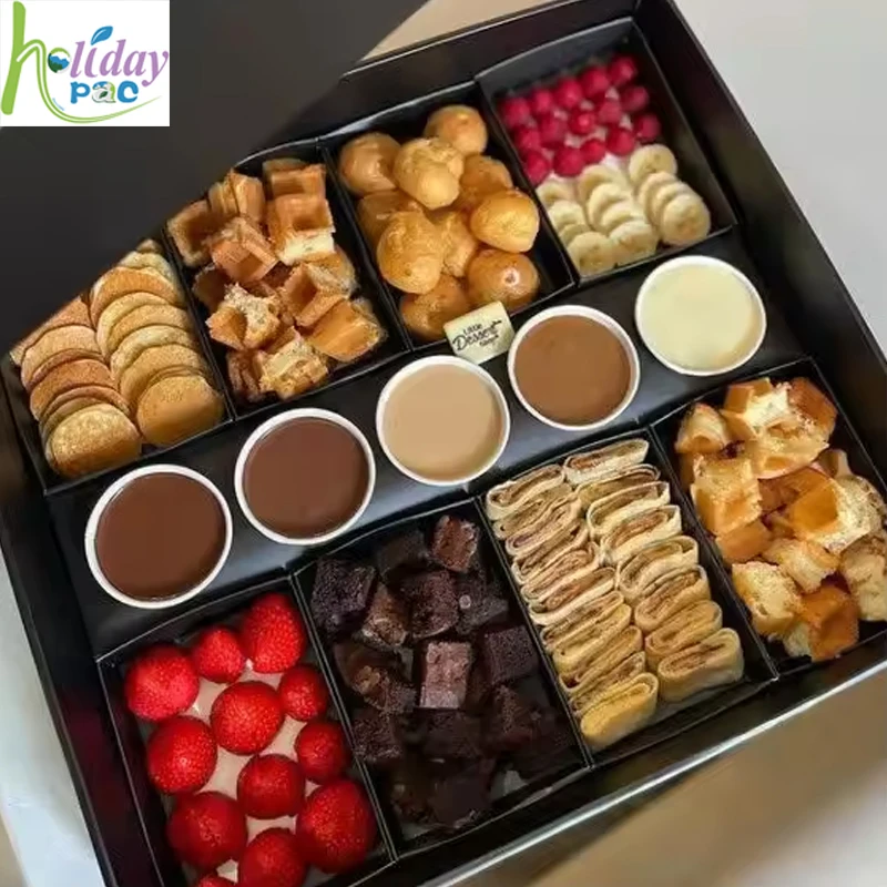 Custom Disposable Takeaway Food Takeout Paper Chocolate Favorite Shawarma Grazing Fries Box fondue box Food Packaging Boxes