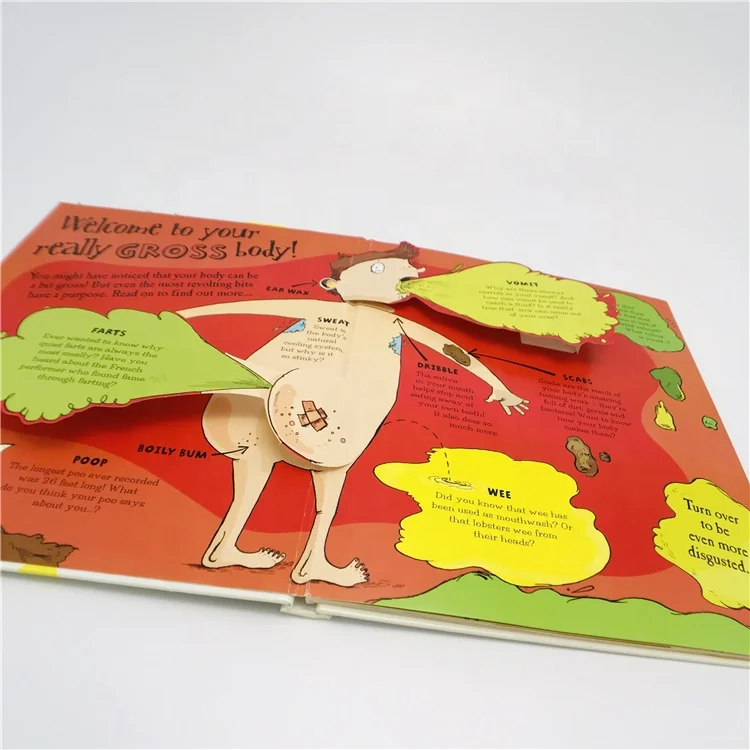 Hot sale customized size hard cover 3d children pop-up board book printing service