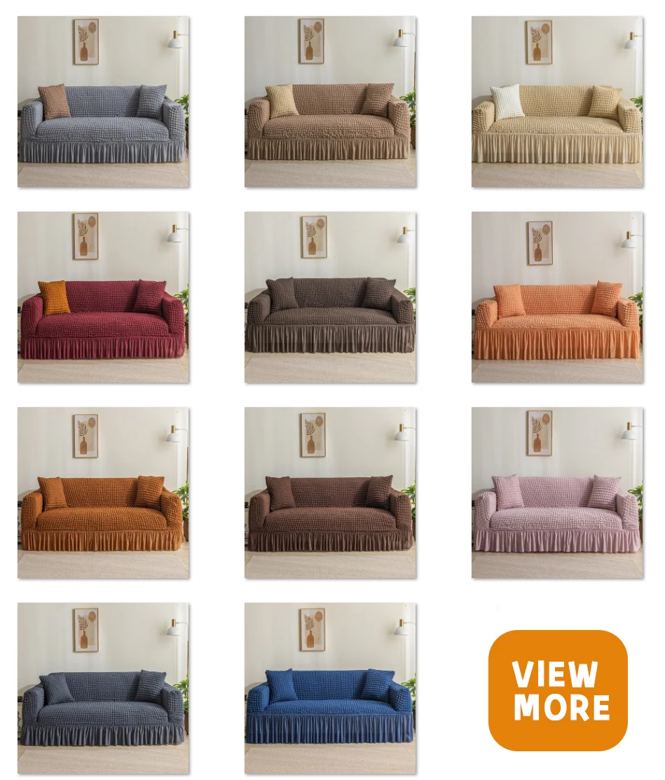 JQYC Wholesale Classical Elastic Bubble Sofa Cover Seersucker Fabric Sofa Covers Slipcovers Stain Resistant