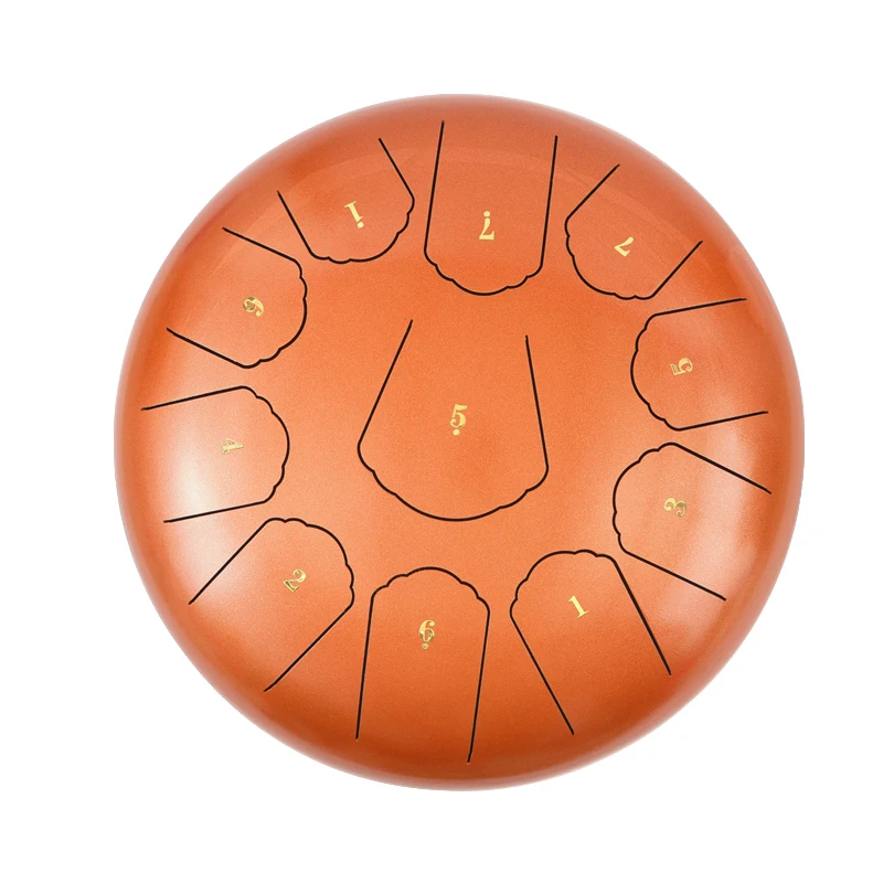 
Free printing logo 10 inches 11tones black drum set steel tongue drum hand pan for Christmas gift 