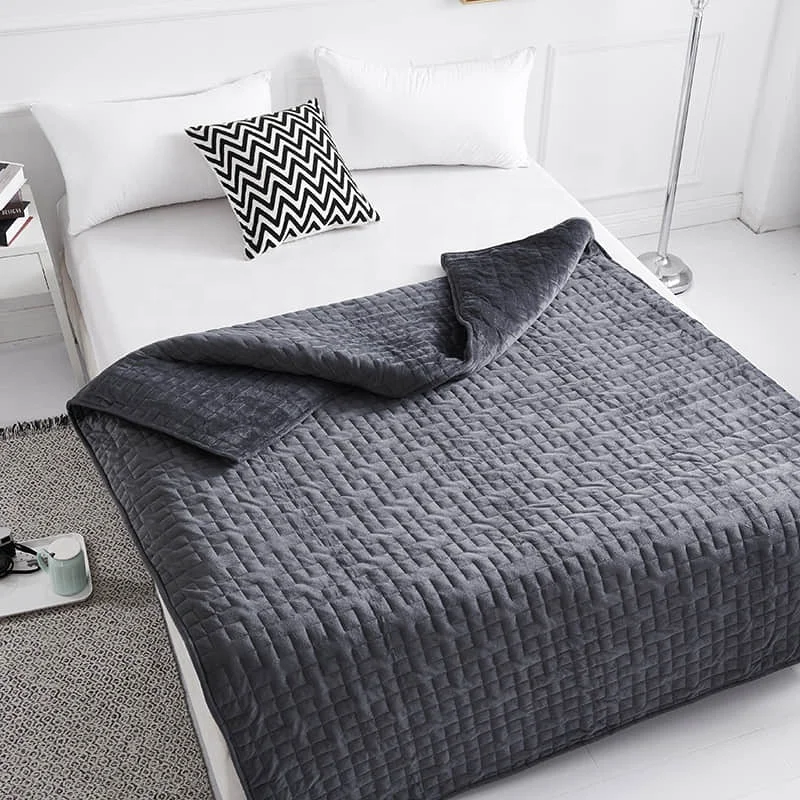 Glass beads plush fleece 9 layers king big size heavy 15 lbs 30lbs 10 kg minky weighted blanket for 25lbs