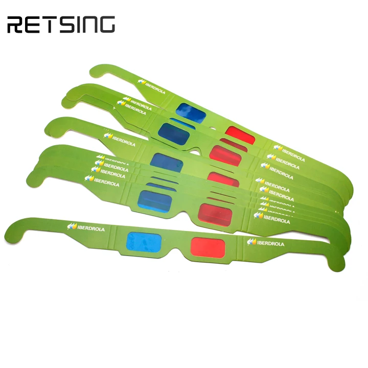 Рекламные картонные 3d очки Anaglyph индивидуальный дизайн красные голубые