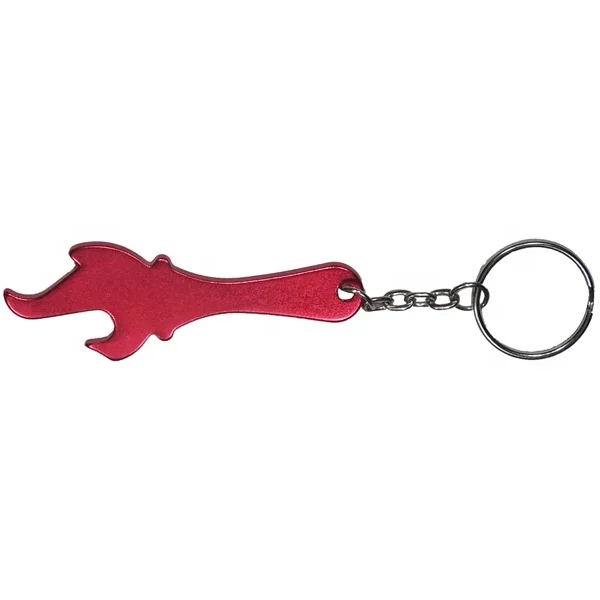 Yiwu Promotional Torch and flame shaped aluminum bottle opener with key chain / key ring