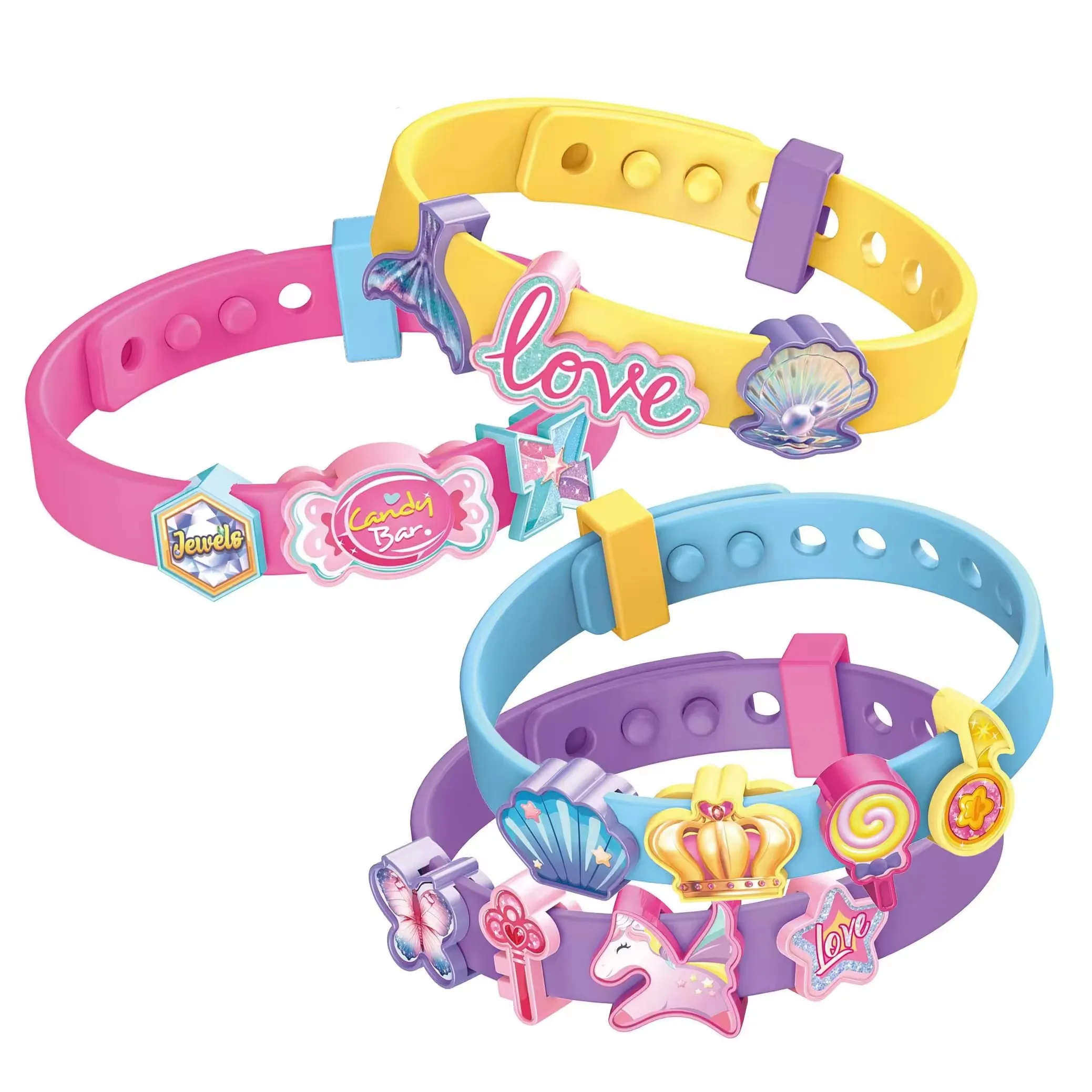 2024 Girls new Fun Tape Stickers Diamond Painting Jewelry Art Bracelet Kids DIY Bead Jewelry Making Kit toys for girls