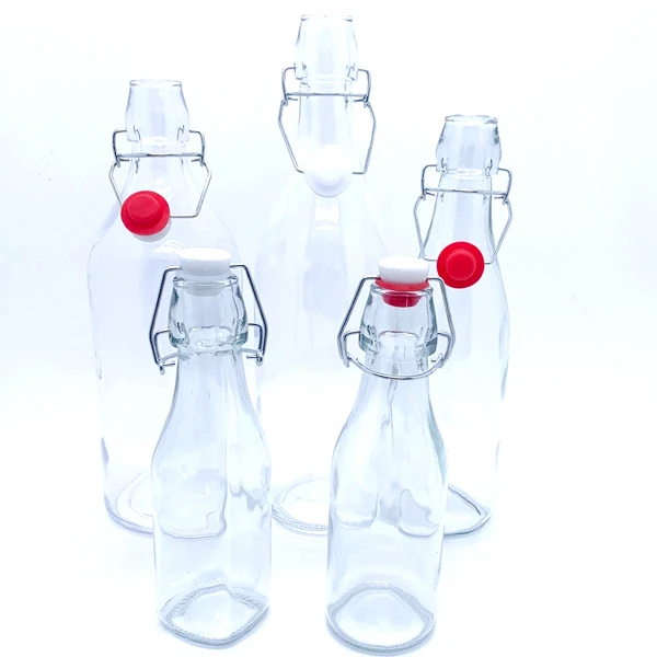 Wholesale 8 oz Swing Top Glass Bottles With Stoppers for Juicing Vanilla Sauces Oils 240ml 250ml 240 250 Cc ml Gram