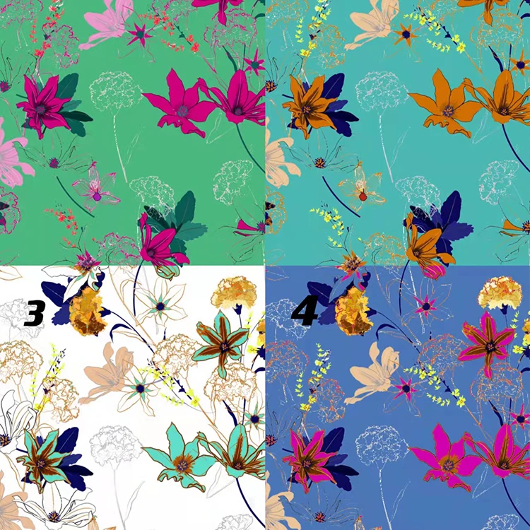 Harvest 100% rayon plain base fabric digital customer customized pattern soft hand feeling and fashion design