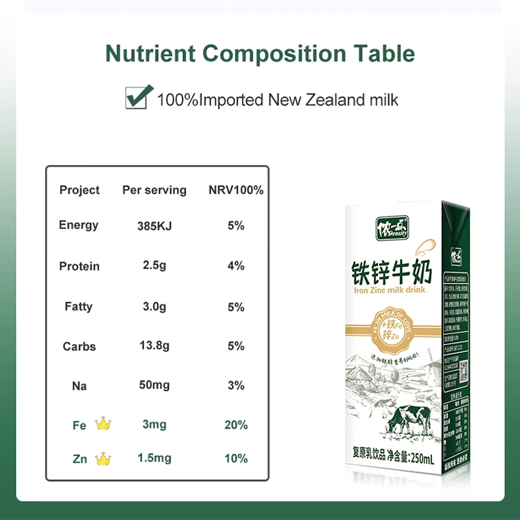 LISHI Daily Drink Ready To Drink Breakfast Zinc Iron 72 Per Carton 12 Per Pack 250ml Dairy Milk