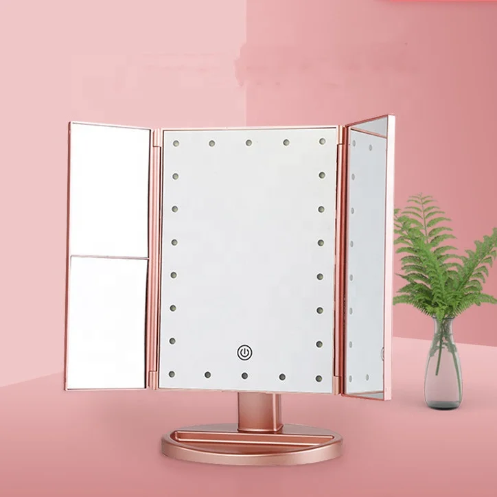 Hot Sale Magnification Make up Mirror With LED Brightness Adjustable USB Rechargeable