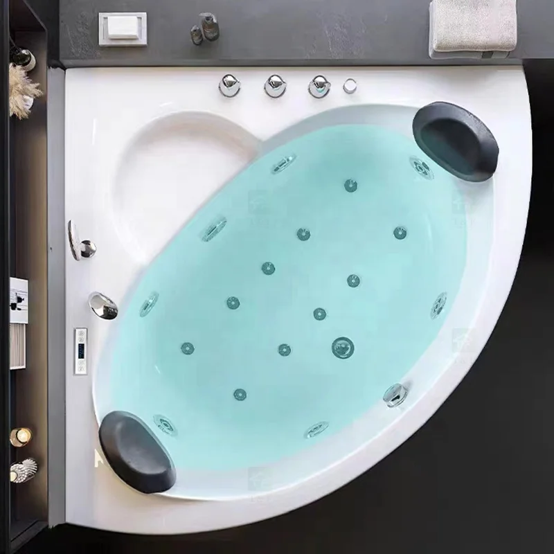 Factory Direct Price  2 Person Bathroom Spa Hot Tub White Whirlpool Massage Acrylic Corner Bathtub