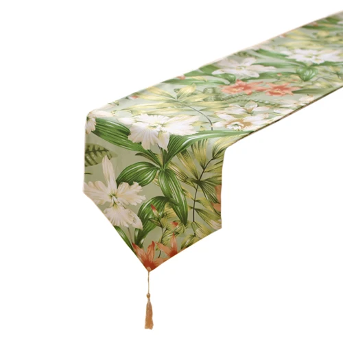 
Factory Direct Sale Flower Christmas Table Runner Coffee Table Mat Table Runners for Kitchen Coffee/Dining Decorative 