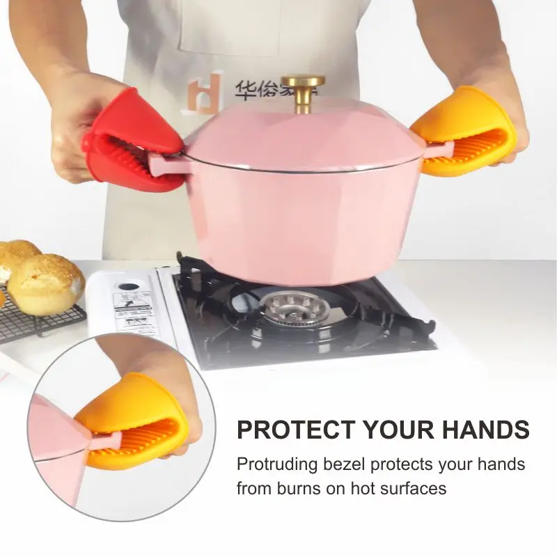 Food Grade Silicone Heat Resistant Gloves For Air Fryer Cheap Price  Potholder Silicone Oven Mitt Clip