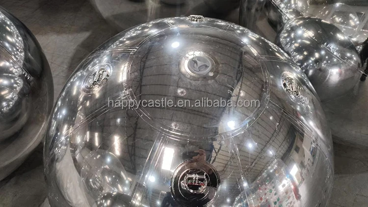 Custom Floating  PVC iridescent inflatable disco mirror ball inflatable  silver spheres  for decoration