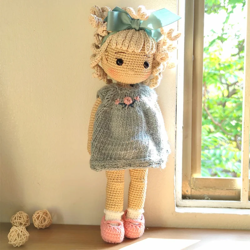 Customized Amigurumi Pattern Crochet Princess For Baby Gift Set 100% Cotton Filled Knitting Stuffing Crochet Toy For Kids Gift