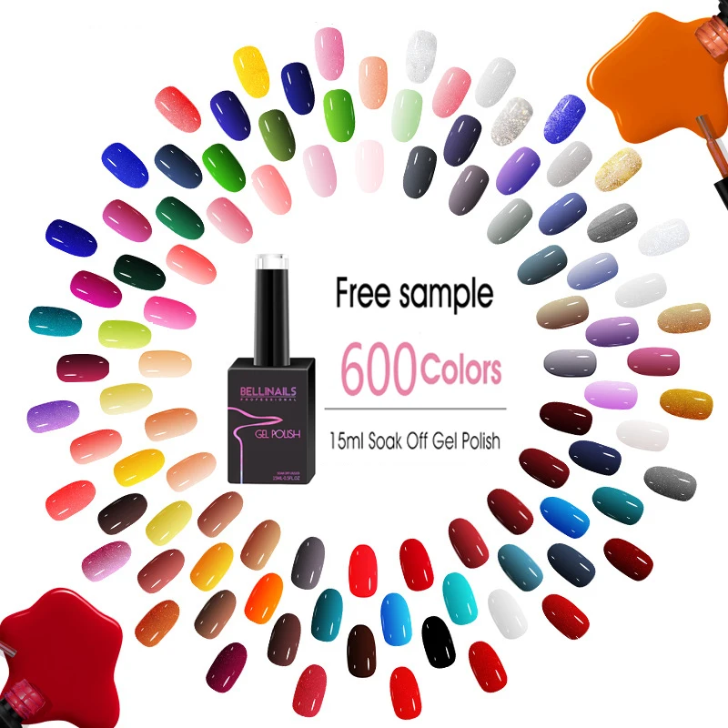 Bellinails Custom Logo Oem Private Label Nail Gel Polish Set One Coat Apply Color Uv Gel Nail Polish Free Sample
