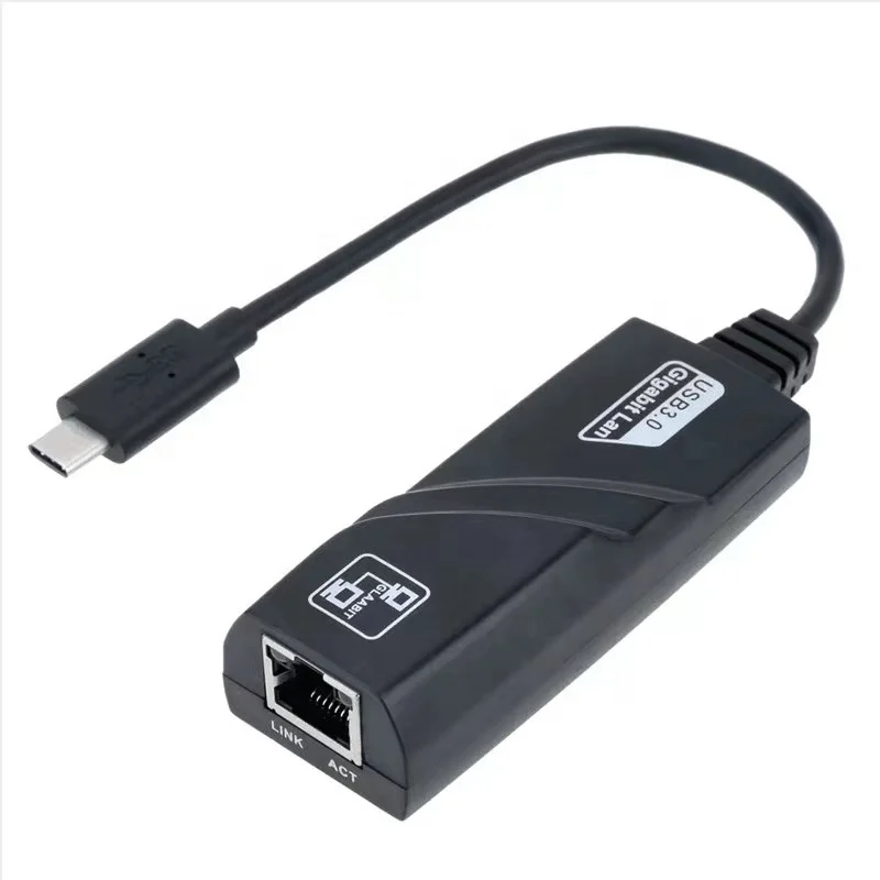Адаптер USB C-Ethernet, Gigabit RJ45-Thunderbolt 3, Тип C, 1000 Мбит/с