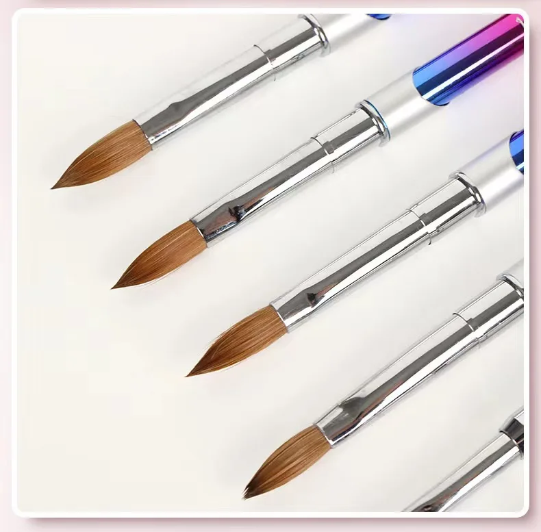 Gradients Rainbow Design Nail Brush Nail Art Painting Pen 100% Pure Kolinsky Hair Acrylic Nail Brush Set