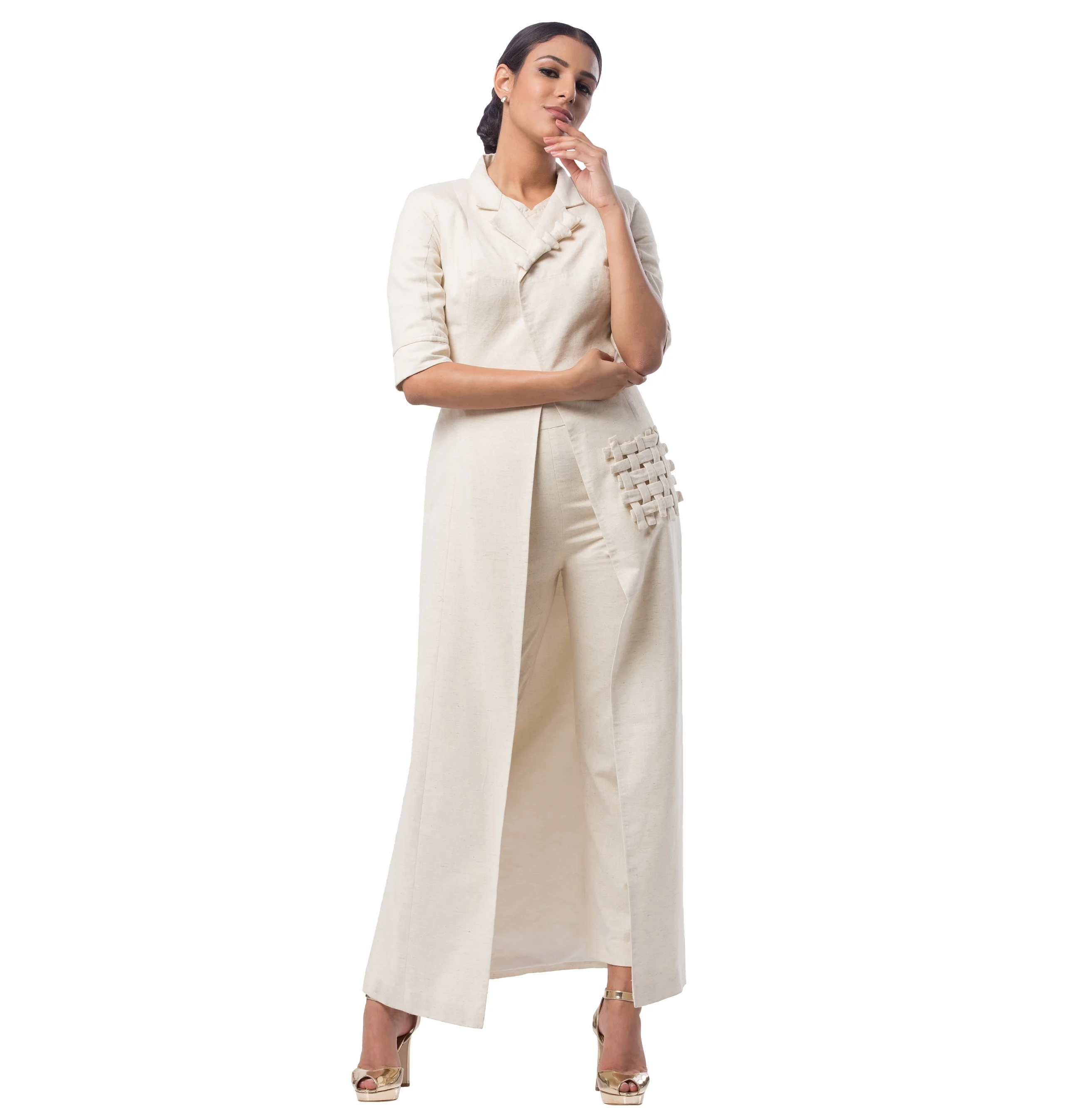 Standard Quality Trench Coat With Simple Pants for Women from Indian Exporter Available at Wholesale Price