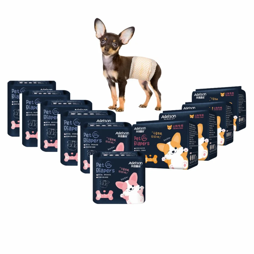 Disposable Male Dog Diapers Blue Wholesale Custom Good Price Wrap Cheap Pet Diaper