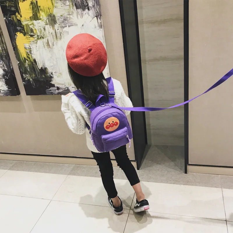 Primary School Bag Kindergarten Baby Anti-Lost Bag Candy Canvas Bag Children Small Backpack