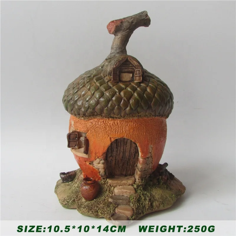 Z09798A Garden Decor Arts And Crafts Fairy House Statue Nice Resin Pineal Fruit Shape House Figurine