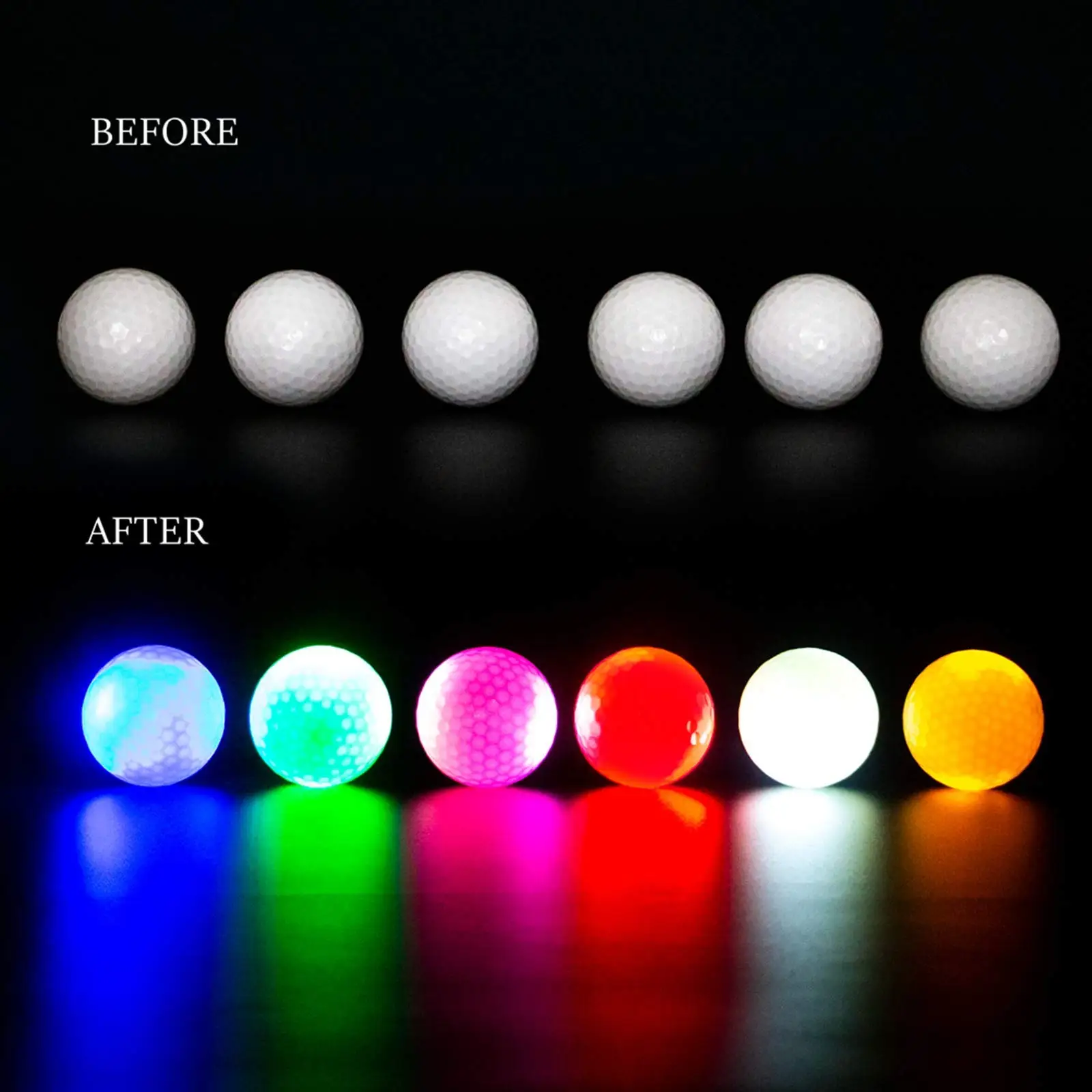 Super bright LED golf balls Glow in the dark golf balls Long-lasting glowing golf balls 6/12pack