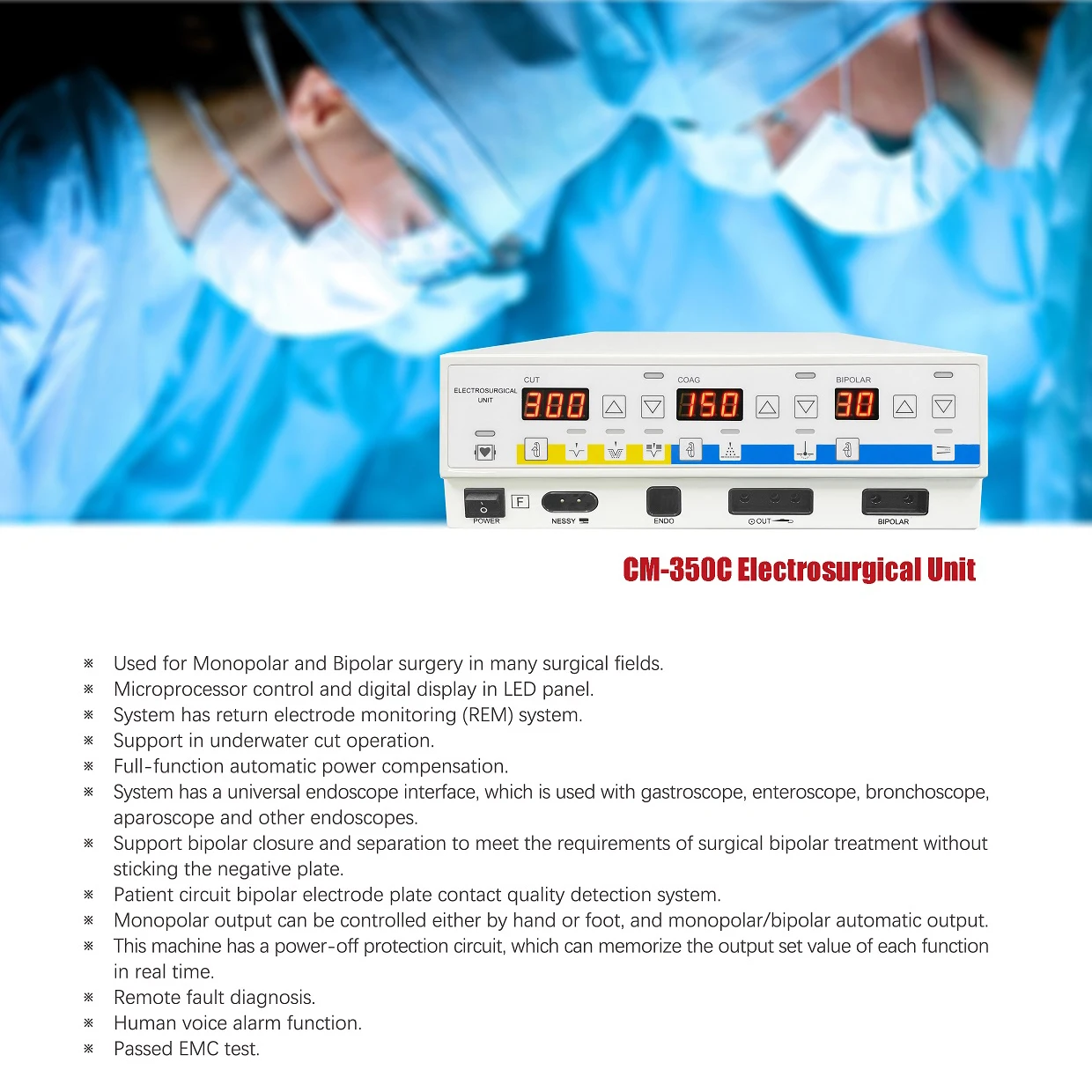 MKR MEDICAL High Frequency Electrosurgical Unit Cautery Machine Electro Surgical Bipolar electrotome