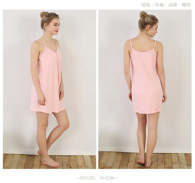 Factory Wholesale Custom Nighty/Wholesale Cotton Sleeveless Knit Nightgown/Night Gown with Pattern