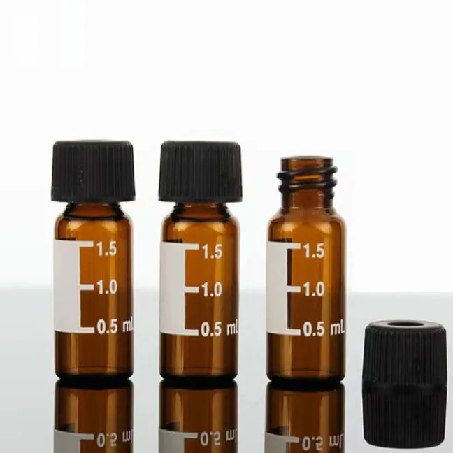 Homay packaging 1.5/2ml hplc glass vials with screw cap for chemical experiment