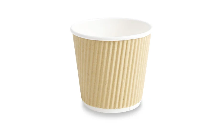 Cheap Custom Logo Printed Ripple Wall Disposable Healthy Paper Coffee Cup With Lids