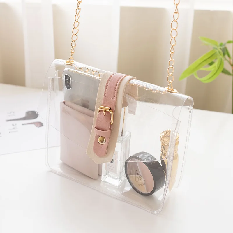 
Casual Transparent PVC Jelly Shoulder bags for Women Travel Handbags Crossbody Mobile Phone Change Purse 