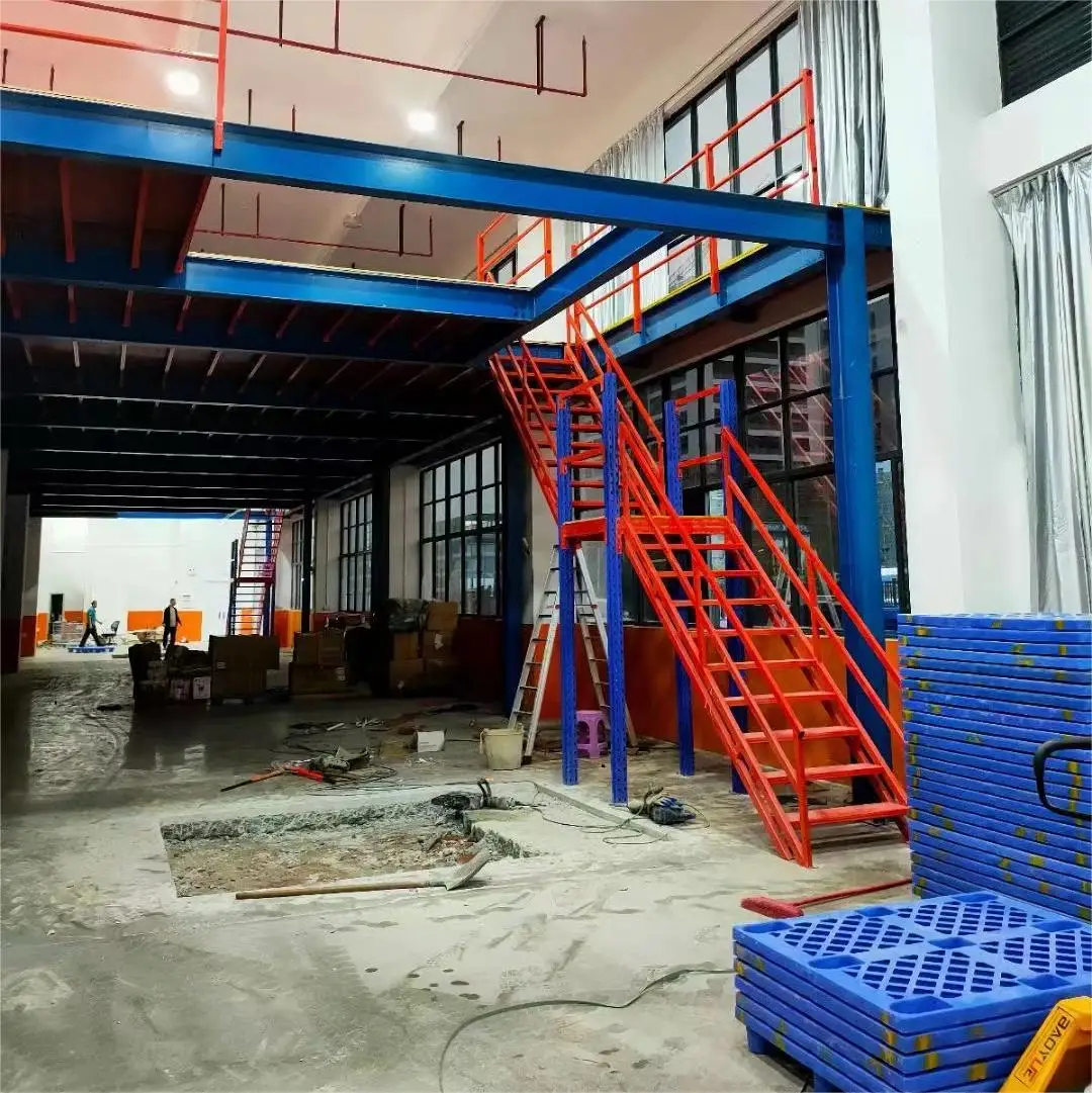 GXM Heavy Duty Multi Tier Steel Grating Floor Mezzanine Platform Mezzanine Racking System Pallet Rack Supported Mezzanine