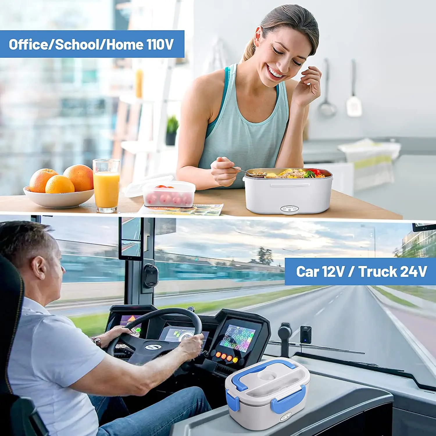 12V/24V/110V/220V electric lunch box food warmer