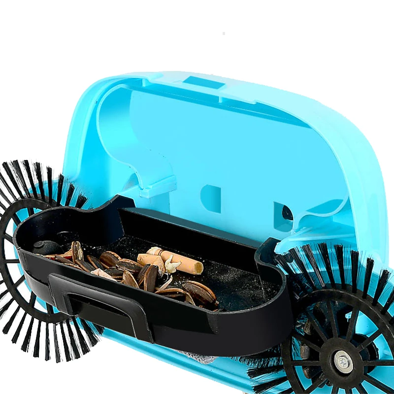 Topwill New Easy Home Mini Smart 360 Rotating Cordless Hand Push Walk Behind Power Household Floor Broom Sweeper With Drag