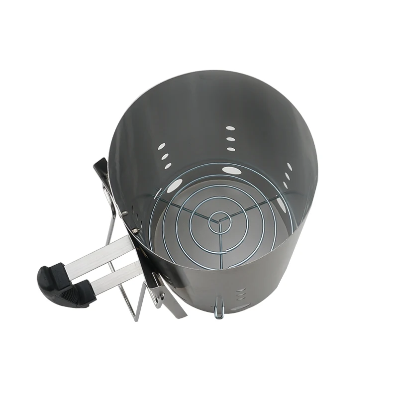 Factory Supply Premium Quality Stainless steel BBQ Fire Chimney Charcoal Starter With Plastic Handle Easily Clean