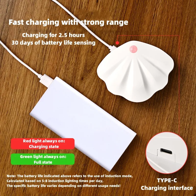 Zhihui Factory Wholesale Stair Human Body Induction Nordic Style Led Shell Wall Light Lamp