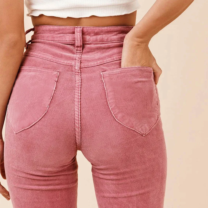 Classic Modern New Arrival Bell Bottom Corduroy Pants Women Streetwear