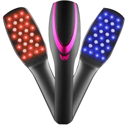 Anti Hair Loss Massage Therapy Infrared Red Blue Light Vibration Hair Massage Brush Electric Laser Hair Growth Comb
