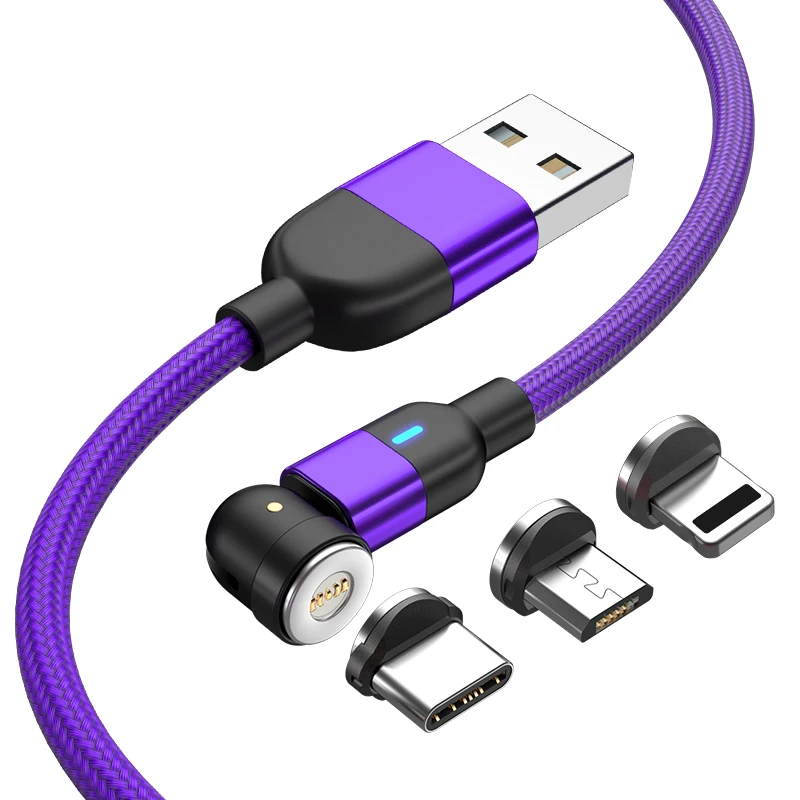 
2020 ICAN New Design 5 PIN 3A Fast Magnetic Charger With Type C Micro i-product 3 Connections Data Transmission For Phone 