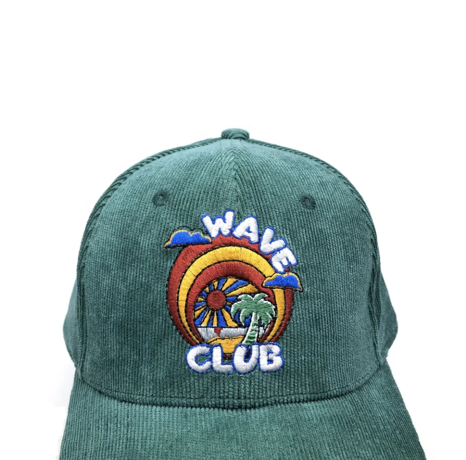 fashion 6 panel custom embroidery corduroy baseball cap
