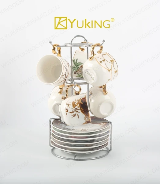 Factory Production Design Ceramic Porcelain New Bone China Cup Tea Set Coffee Cup Tea Dinner Plate Set Support Customization