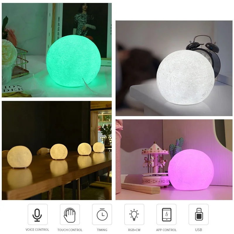 Голосовое управление luna moon лампы для мотоциклов rgbw smart night light милые