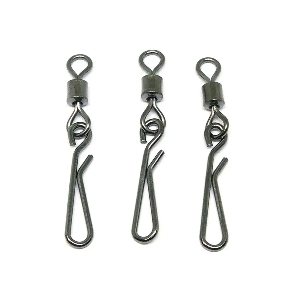 High quality Stainless steel Fishing Rolling Swivel with Hanging Snap Quick change snaps