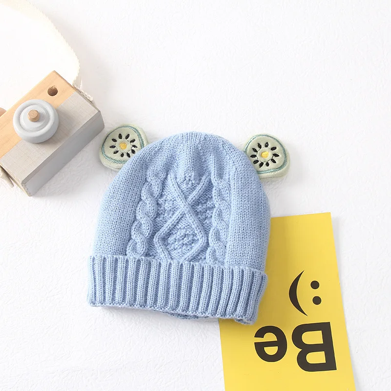 Latest design wholesale knit hat with ear newborn beanies multi -color baby bonnet hat