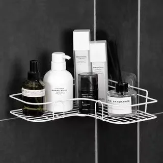 Wholesale Washroom Wall Hanging Drain Storage Rack Hook Type Perforation-free Kitchen Bathroom Storage Triangle Rack For Home