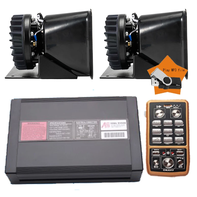 220DB Vehicles Siren 400W Car Accessores 12V Federal Signal Sirena Emergency Sound Auto Fire Engines MP3 Siren