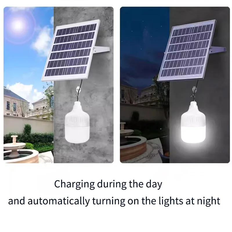 Remote control lamp led solar light bulb Rechargeable 300 Wattage Emergency Outdoor solar panels Smart Led Bulb